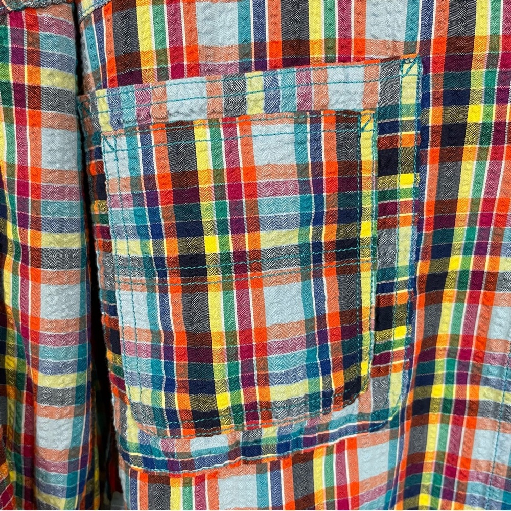 Urban Oufitters Slouchy Plaid Seersucker Shirt S Oversized Multicolored - Picture 6 of 13